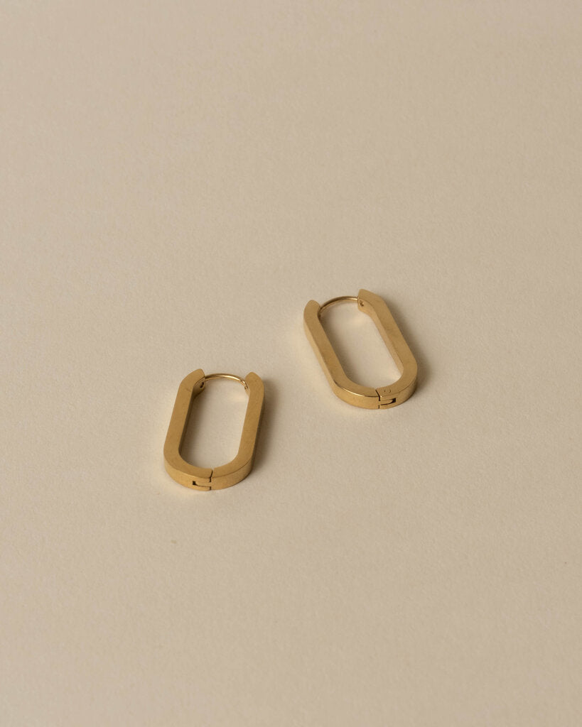 Oval Clasp Hoop Earrings