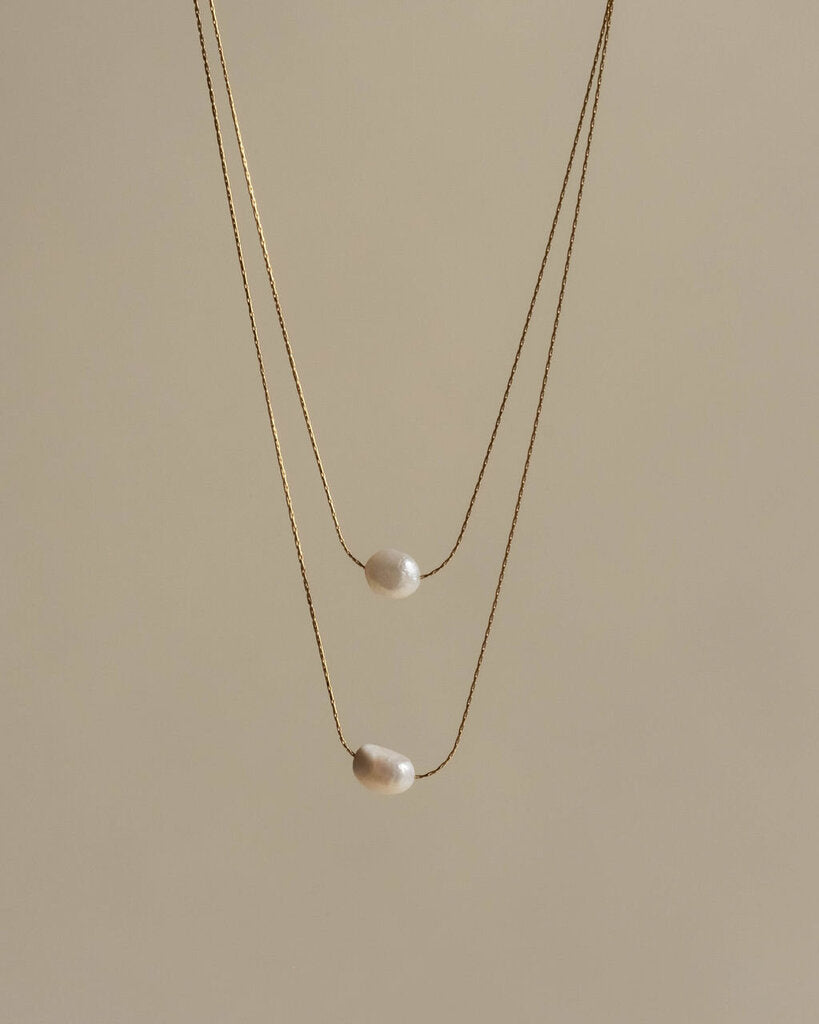 Double Strand of Single Pearl Necklace