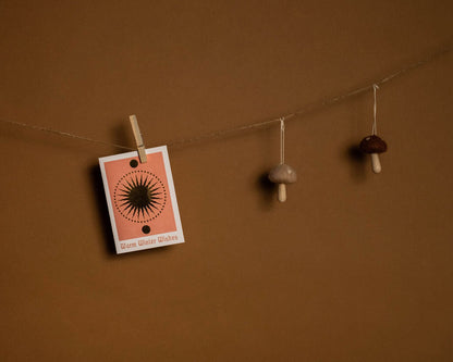 Wool & Wood Mushroom Ornament