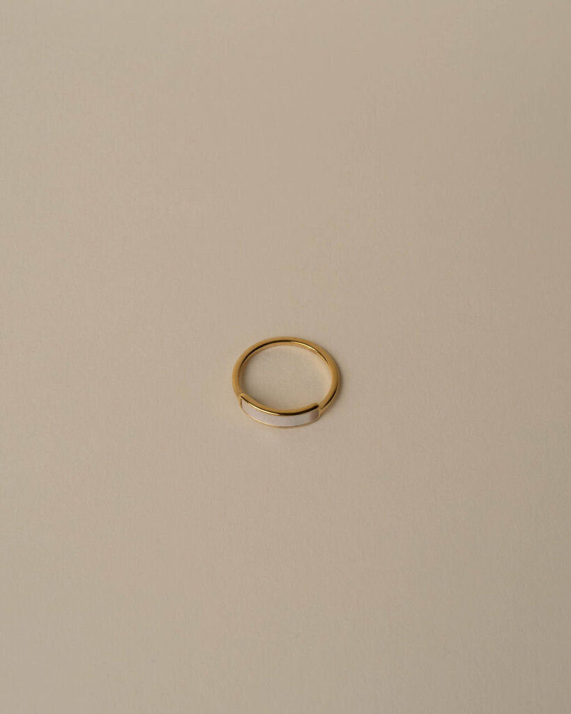 Thin White Bar Ring