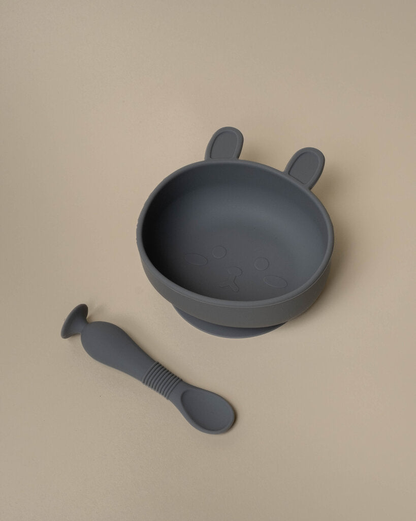 Silcone Bunny Bowl + Spoon