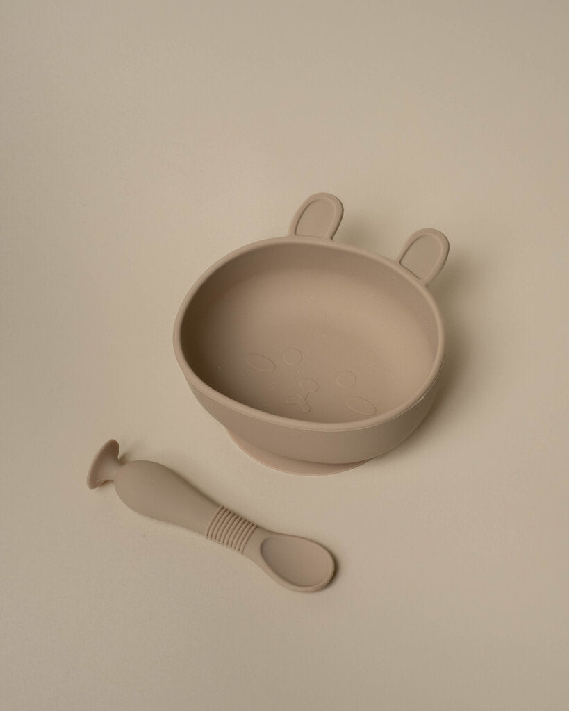 Silcone Bunny Bowl + Spoon