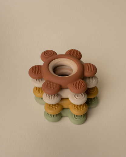 Silcone Baby Teether w/ Wooden Ring