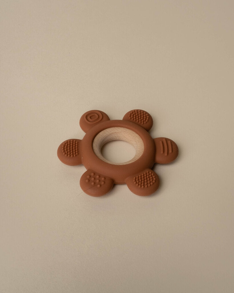 Silcone Baby Teether w/ Wooden Ring