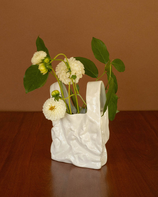 Ceramic Shopping Bag Vases