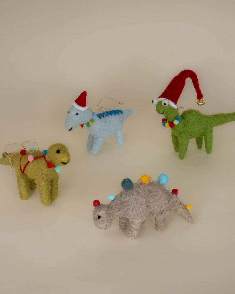 Wool + Felt Dinosaur Ornaments