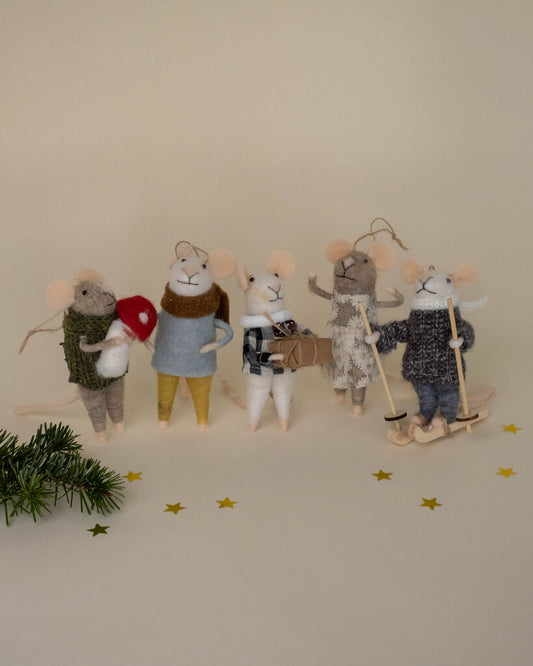 Festive Mice Ornaments